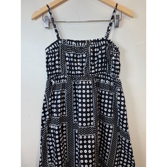 English Factory Floral Printed Midi Dress Women's Size XS Black White Casual - Picture 6 of 10